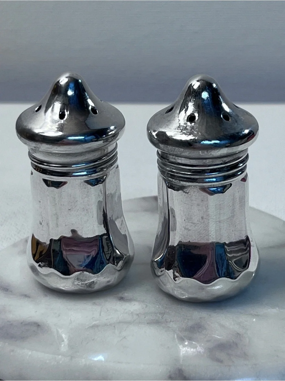 Vintage-Style Sterling Silver Salt and Pepper Shakers - Picture 1 of 5